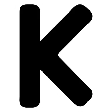 The Phoenician letter "𐤊" on a light blue circular background, Kaspa cryptocurrency logo sticker