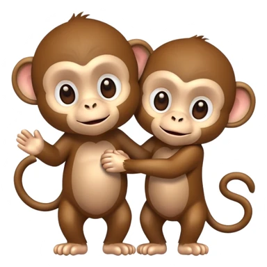 2 monkeys holding hands sticker