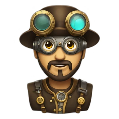 Gold Steampunk technician googles sticker
