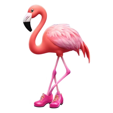  A pink flamingo with tap-dancing shoes sticker