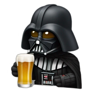 dath vador drinking beer sticker