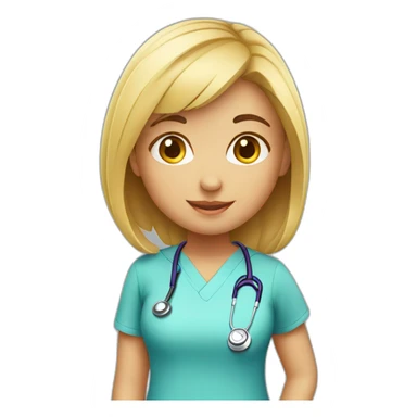 Cute girl with stethoscope  sticker
