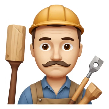 wood carving carpenter portrait, head and shoulders only, carving wooden figure with chisel, wood shavings visible, focused craftsman expression, artisan workshop vibe, 3D cartoon style, mobile game icon style, clean background, no text, no watermark
 sticker