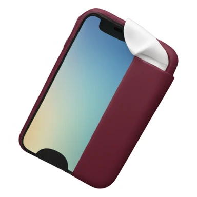 iPhone with burgundy case sticker