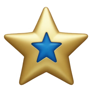 Gold star with blue number five inside sticker