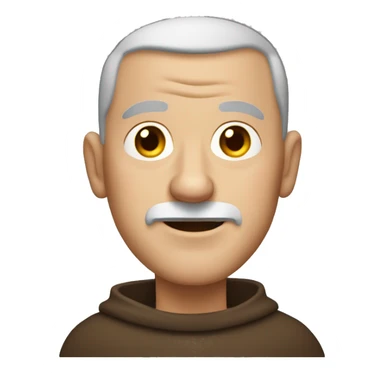 A middle-aged white male friar with a grizzled appearance, buzz cut, and a square jaw. sticker