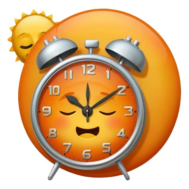 alarm clock, sunset MORE SUNSET. SLEEPY. Don't put a person there. Default emoji face sticker