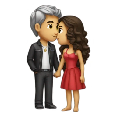 A girl kissing a rich boy sticker