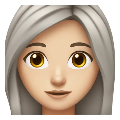 White Girl with freckles, brown hair, grey eyes, sticker