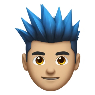 Ninja the streamer with a low taper fade and blue spiky hair sticker