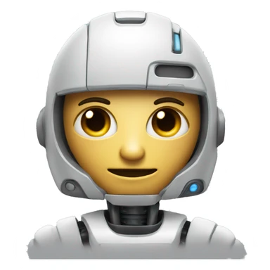 create emojie that describes AI make it like robot not like human, do some electronic details aound it sticker