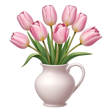 Light pink tulips in white vase sticker