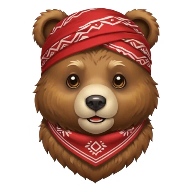 bear face with a bandana sticker