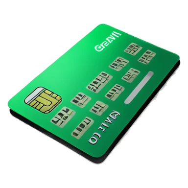 bank card green and black sticker