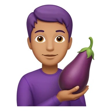 Man holding a eggplant  sticker
