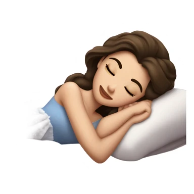 Sleeping brunette beauty princess Disney, bed, white skin sticker