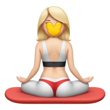 fullbody busty blonde woman cartoon emoji style sitting on soles back view SFW no nudity sticker