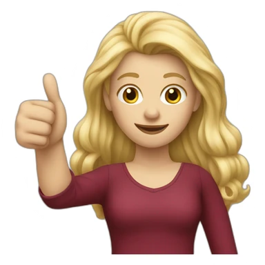 blonde-long-hair-lady-with-burgundy-blouse-thumbs-up sticker