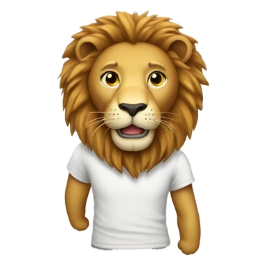 lion wearing a t-shirt sticker