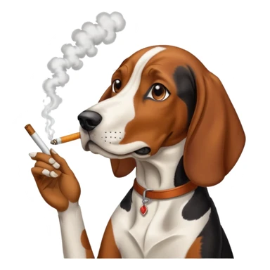 Train walker, coonhound smoking a joint sticker