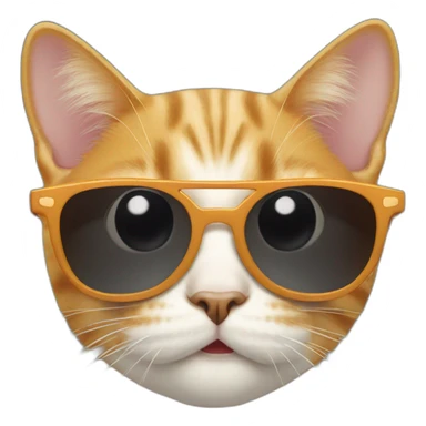 Surprised cat wearing sunglasses sticker