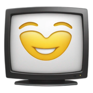 very happy face front the monitor sticker