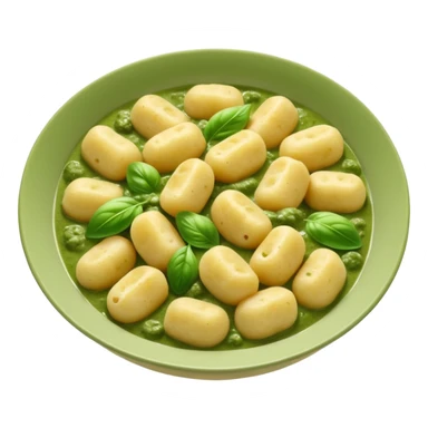 gnocchi covered in green sauce  sticker