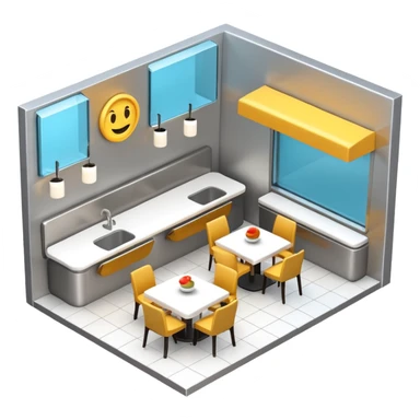 3d restaurant sticker