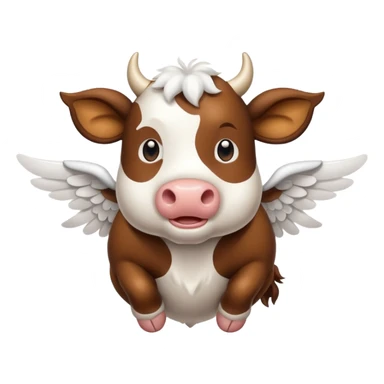 Flying cow with wings  sticker