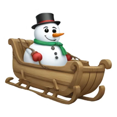 snowman sled sticker