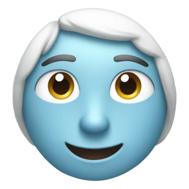Smiling regular iOS18 emoji with both eyes replaced with light blue snowflakes  sticker