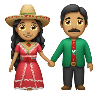 mexican man with holding hands with a woman sticker