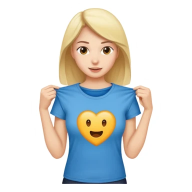 Emoji perempuan sedang membuka tshirt sticker