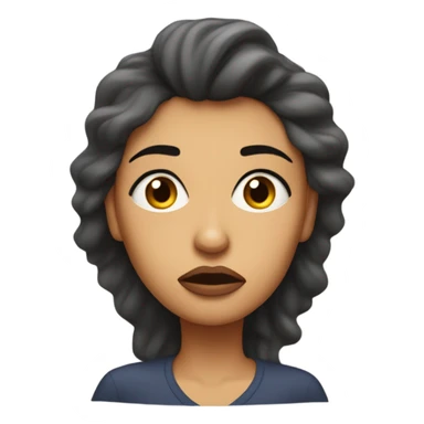 woman looking very stressed  sticker