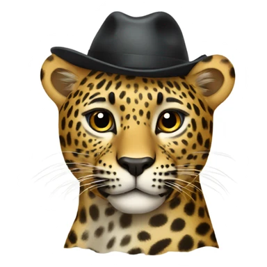 Leopard wearing hat  sticker