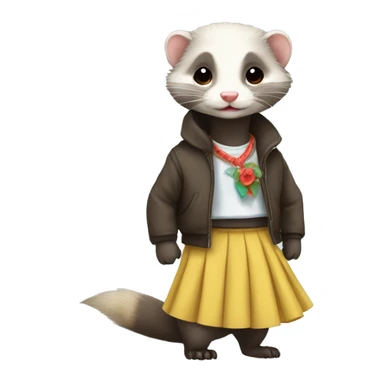Ferret with a skirt sticker