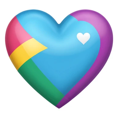 heart with abrosexual pride flag colors sticker