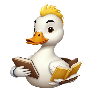 duck with book sticker