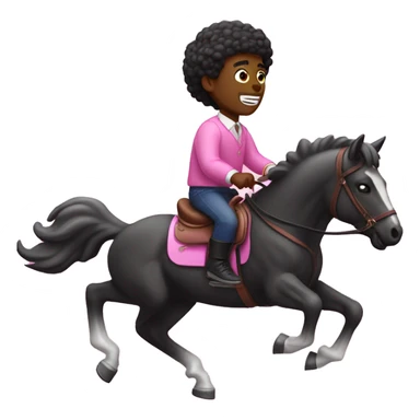 black guy riding a pink horse playing on the ps5 and in the same moment trading on the forex sticker