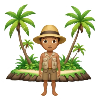 rear view of a man standing on an islet looking forward. sticker