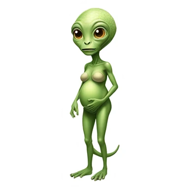 a Reptilian alien woman, full body, Pregnant sticker