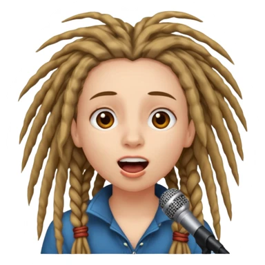 iamgen de chica con rastas cantando sticker