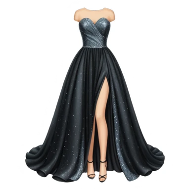black glittery prom dress sticker