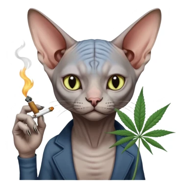 Sphynx cat smoking weed  sticker