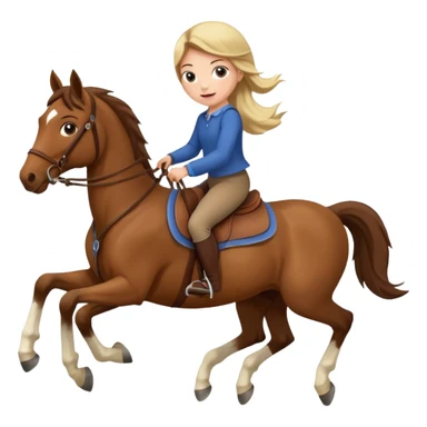 jeune fille a cheval sticker