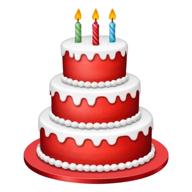 red birthday cake sticker