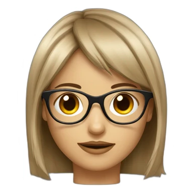 fille avec frange brune et des lunettes sticker