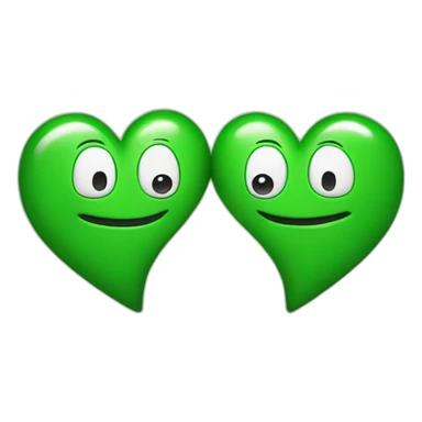 Two-Green-heart-shaking-hand sticker