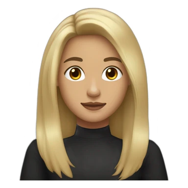 20 year old light skin to olive skin with long black to blonde long hair with black shirt and oval face shape  sticker