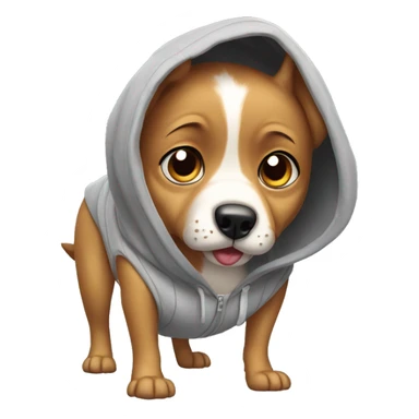 Shocked dog wearing a hoodie sticker